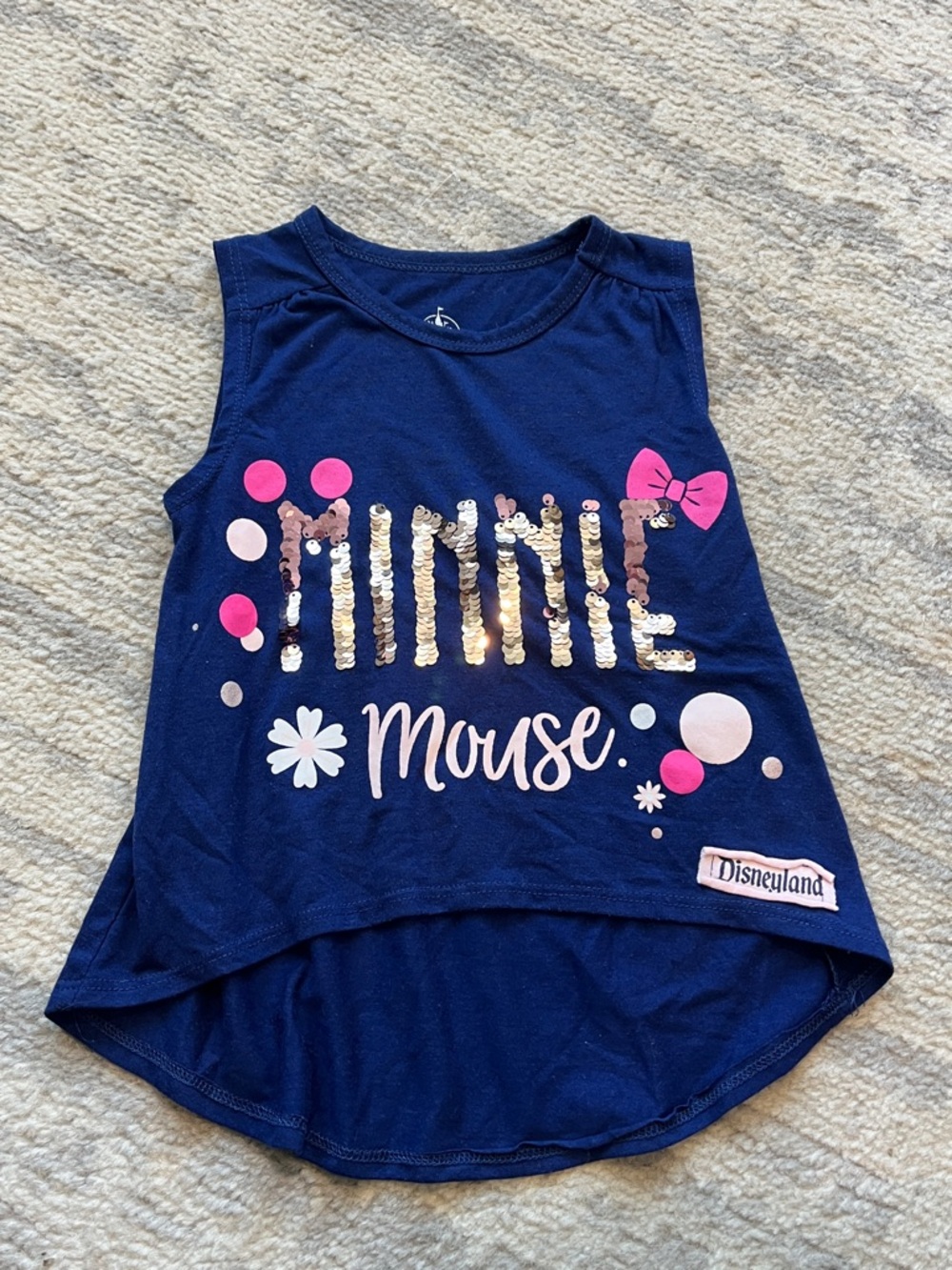 Disney Minnie Mouse Navy Tank Top with Pink & Gold Accents